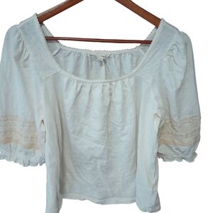 Lucky Brand Cream Women's Medium Blouse